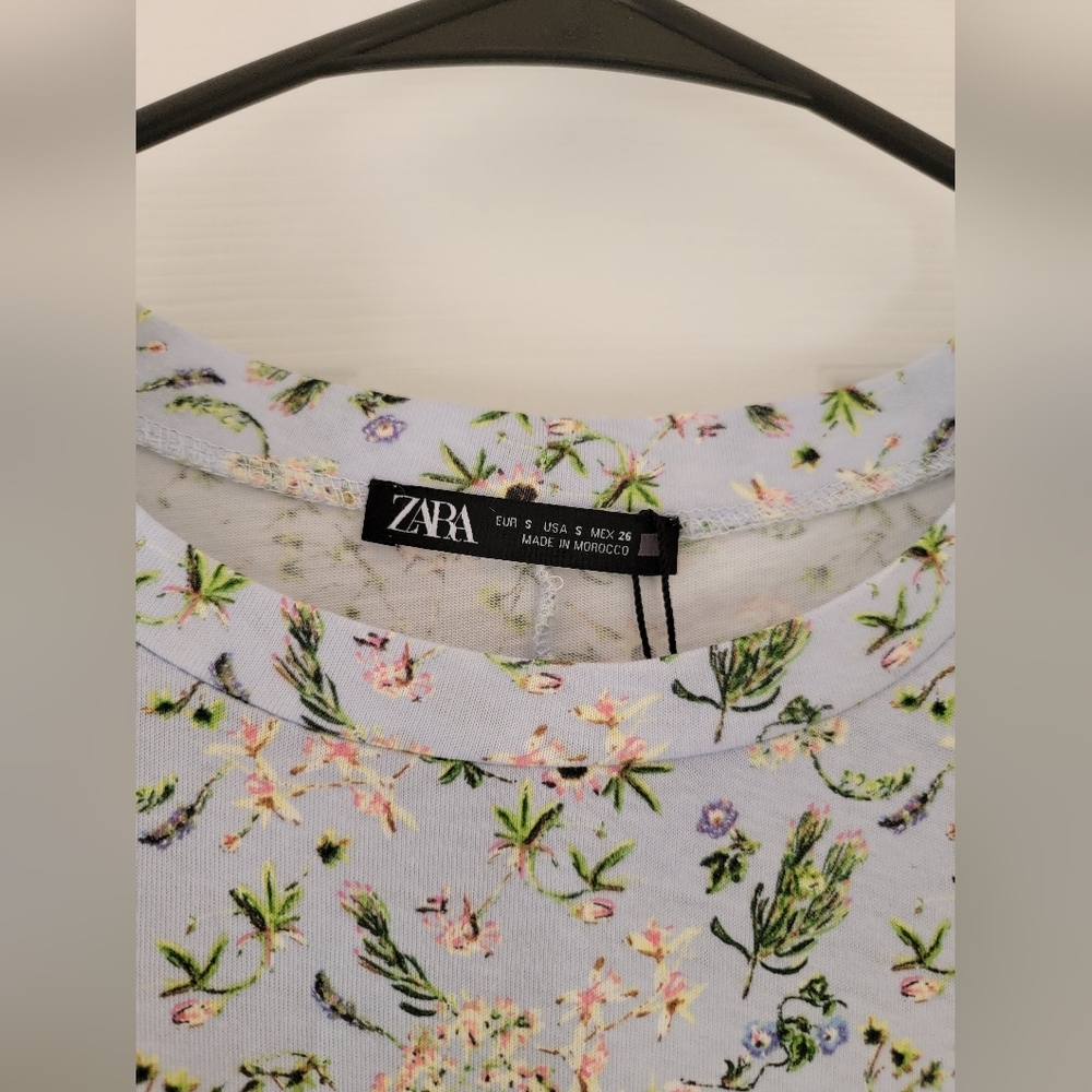 Zara Ruffled Print Dress NWT - Picture 8 of 9